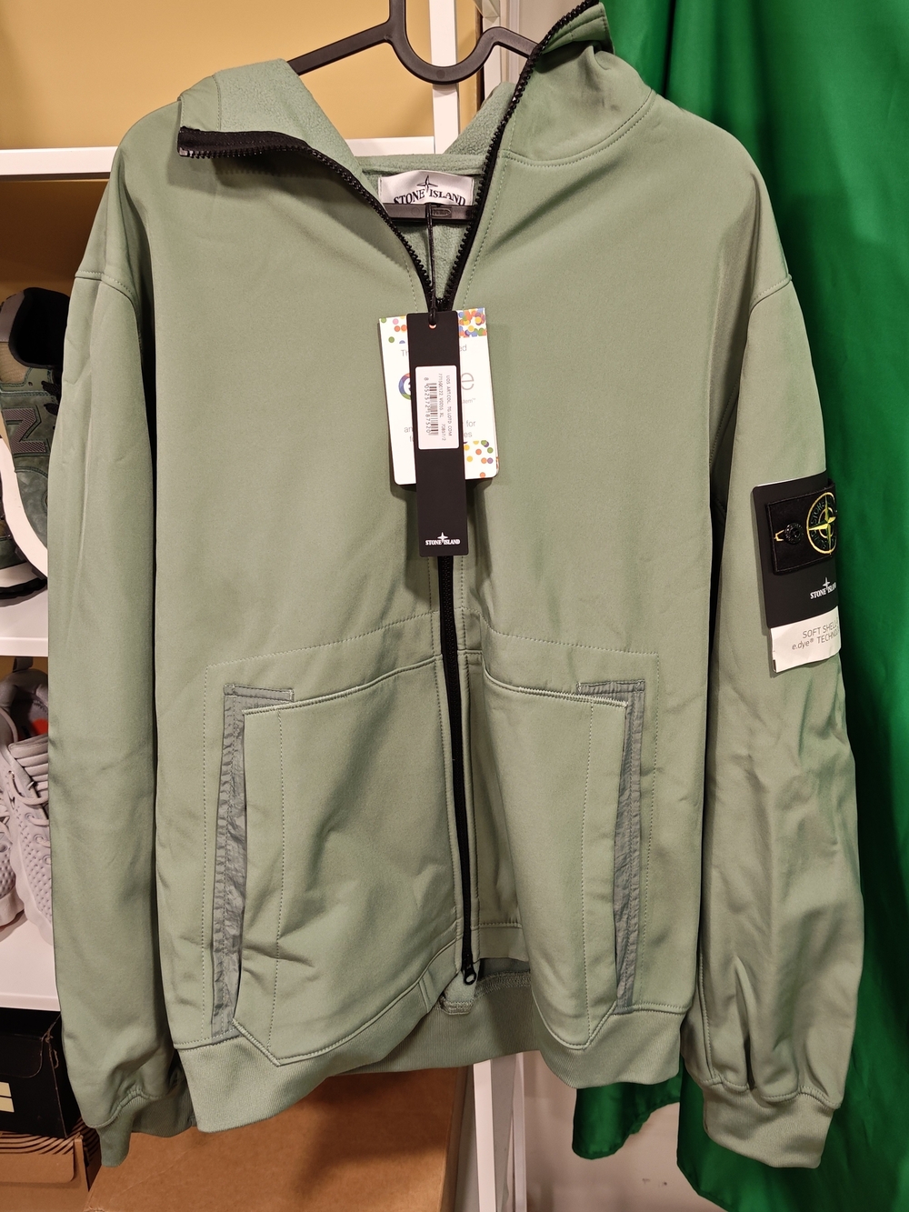 Stone Island Men’s Sage Green Zip Hoodie Jacket